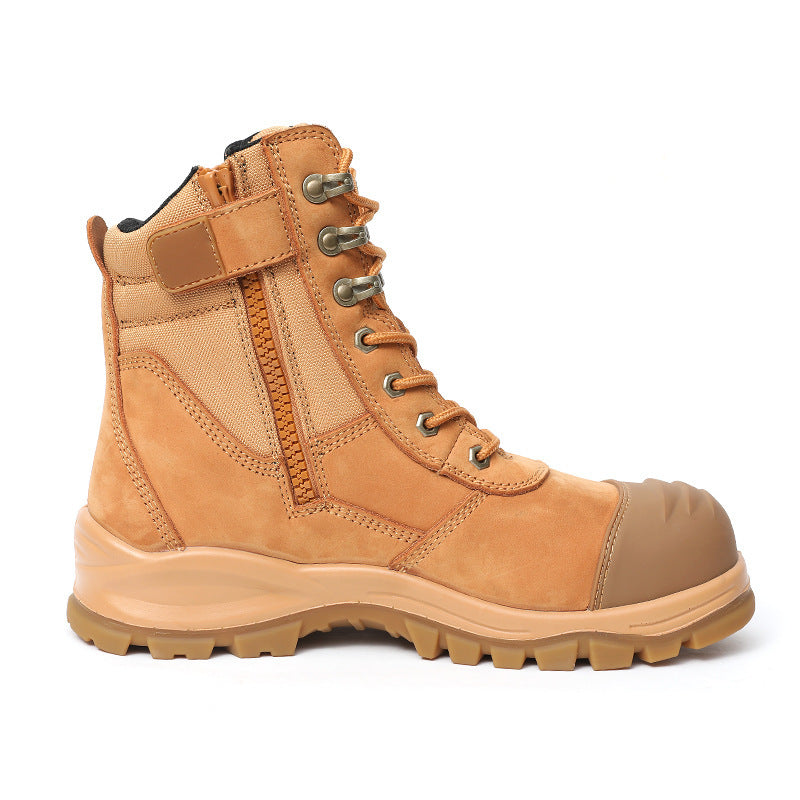 Wheat Side-Zip Safety Work Boots - IronCladStitch