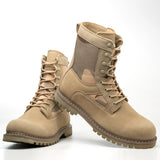 Desert Tan High-Cut Military Combat Boots - IronCladStitch
