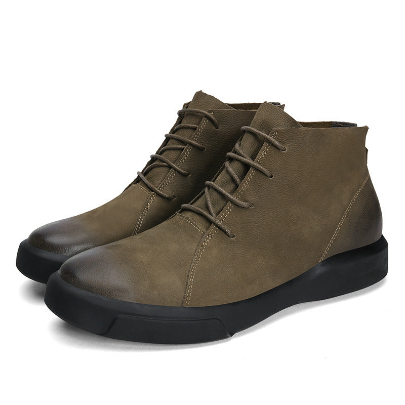 Casual Burnished Ankle Sneaker Boots - IronCladStitch