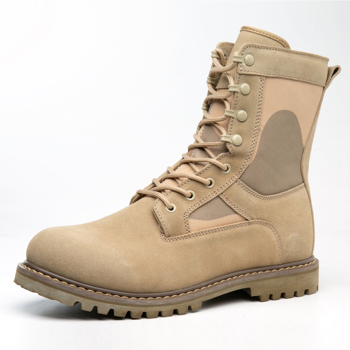 Desert Tan High-Cut Military Combat Boots - IronCladStitch