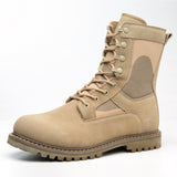 Desert Tan High-Cut Military Combat Boots - IronCladStitch
