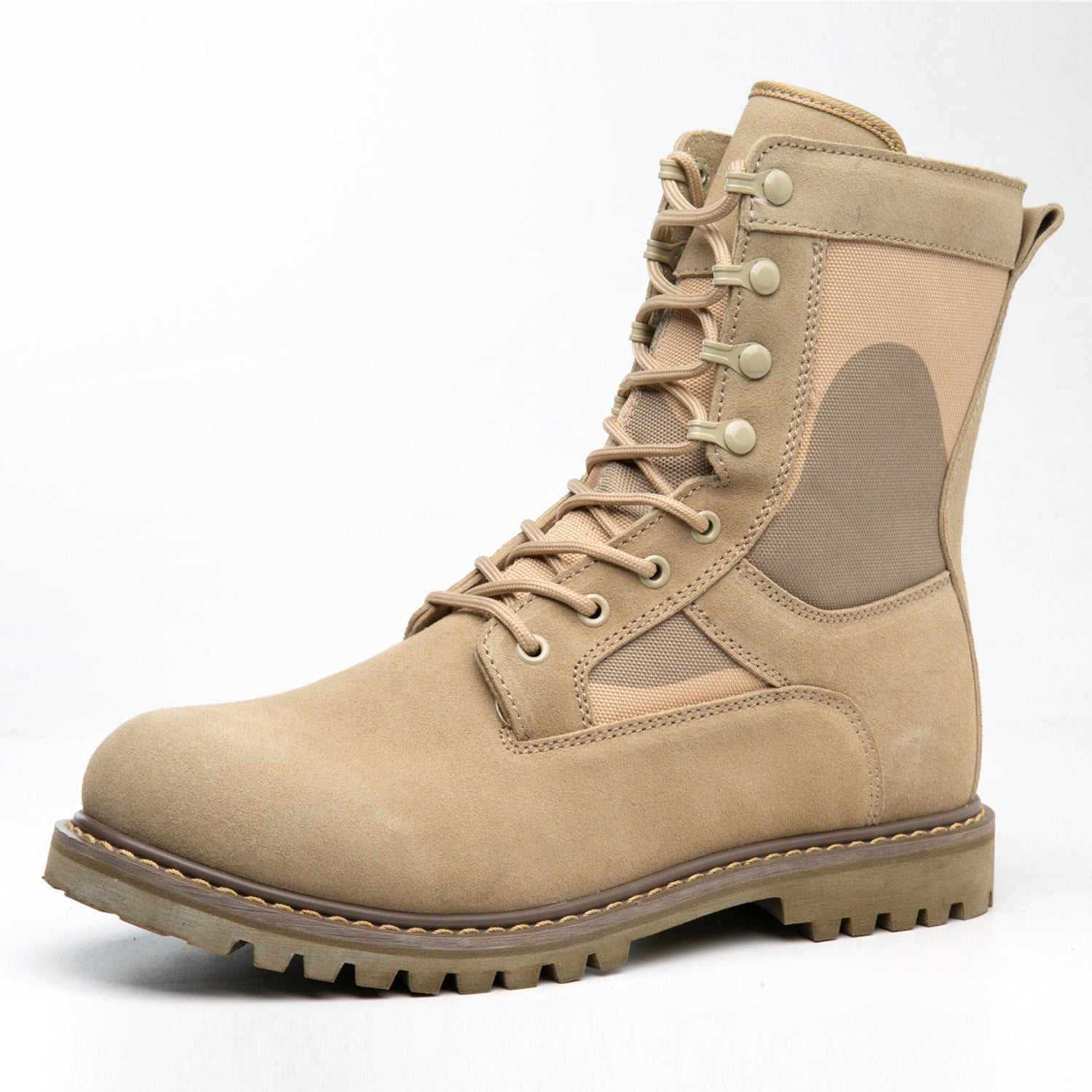 Desert Tan High-Cut Military Combat Boots - IronCladStitch