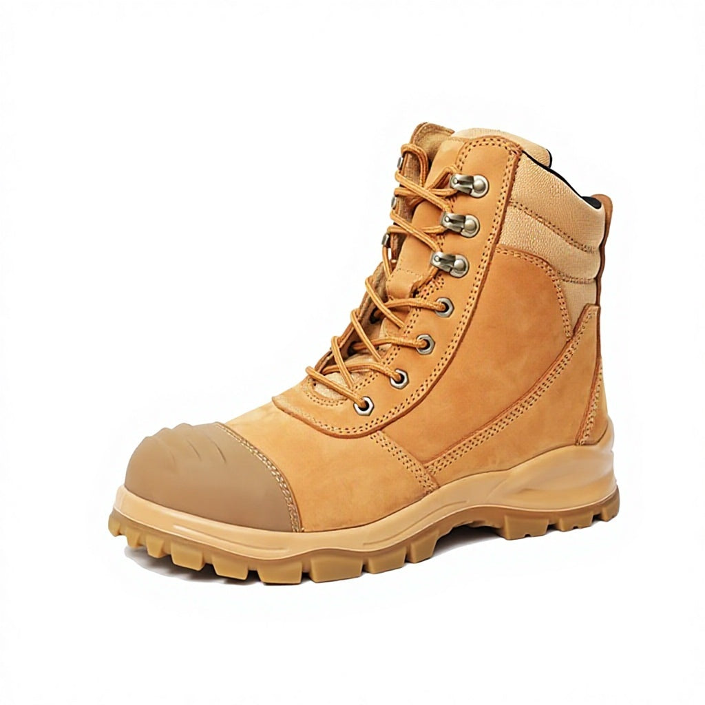 Wheat Side-Zip Safety Work Boots - IronCladStitch