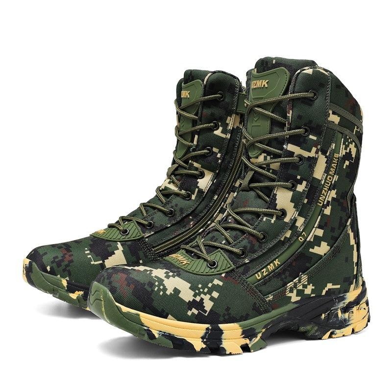 Digital Camo Side-Zip Tactical Boots - IronCladStitch